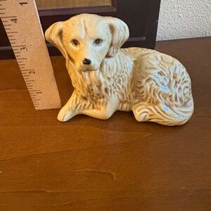 Cream Dog Toy Figurine Resting Pose